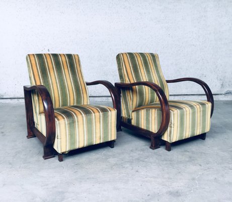 Art Deco Reclining Bentwood Lounge Chairs, 1930s, Set of 2-RQV-944721