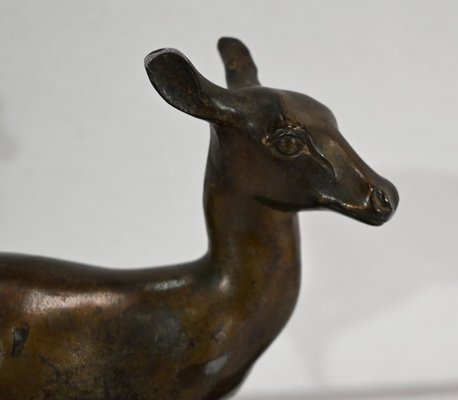 Art Deco Regulation of a Doe Sculpture-RVK-1338282