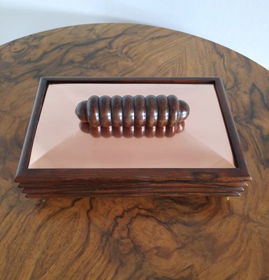 Art Deco Rosewood & Copper Box, 1930s-AWH-882346