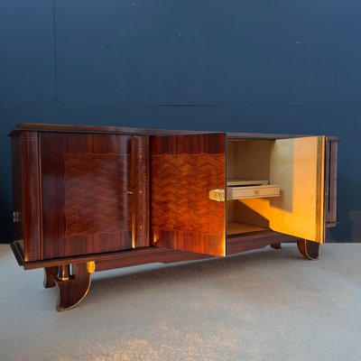 Art Deco Rosewood Sideboard in the style of Jules Leleu, 1930s-EAJ-2041787