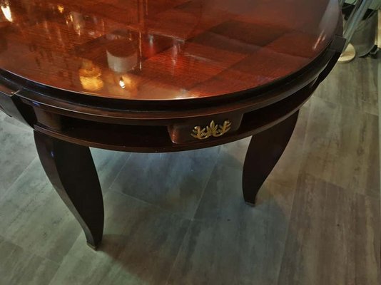 Art Deco Round Center Table by Jules Leleu, France, 1930s-POM-847619