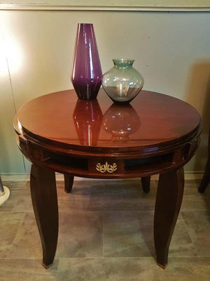 Art Deco Round Center Table by Jules Leleu, France, 1930s-POM-847619