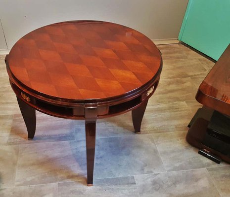 Art Deco Round Center Table by Jules Leleu, France, 1930s-POM-847619