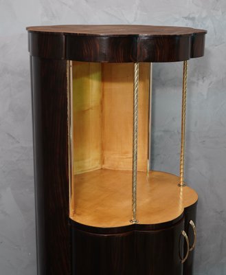 Art Deco Round Macassar Ebony French Dry Bar, 1940s-UH-801989