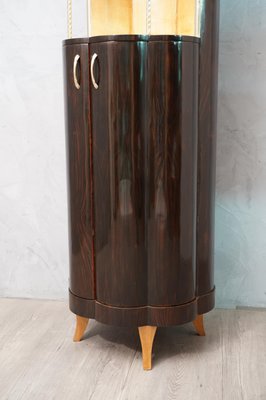 Art Deco Round Macassar Ebony French Dry Bar, 1940s-UH-801989