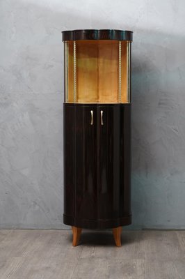 Art Deco Round Macassar Ebony French Dry Bar, 1940s-UH-801989