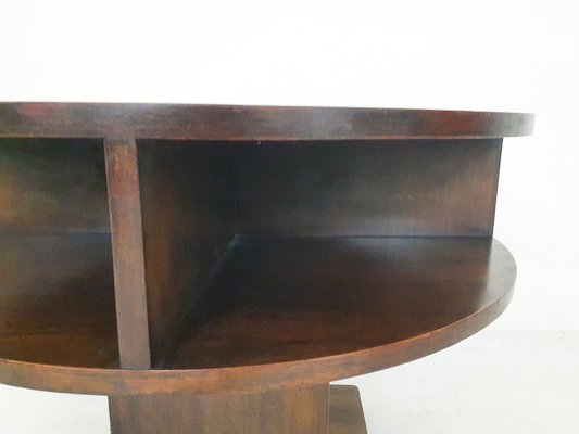 Art Deco Round Mahogany Side Table, the Netherlands, 1930s-ZO-1671637