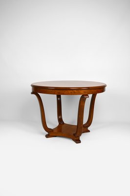 Art Deco Round Pedestal Table in Walnut Veneer, 1930s-XNH-1156338