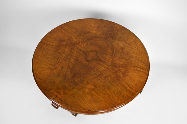 Art Deco Round Pedestal Table in Walnut Veneer, 1930s-XNH-1156338