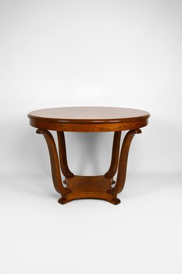 Art Deco Round Pedestal Table in Walnut Veneer, 1930s-XNH-1156338