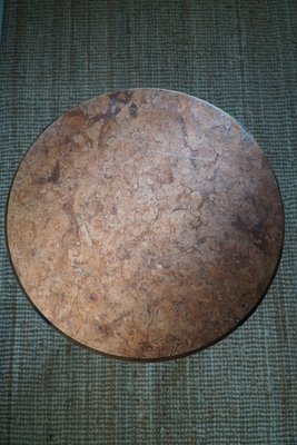 Art Deco Round Side Table in Beech & Marble Top, 1940s-MXF-1717837