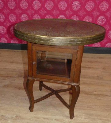 Art Deco Round Side Table in Brass, 1920s-AFE-2028373