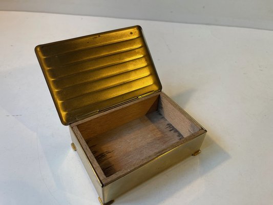 Art Deco Scandinavian Box in Brass, 1930s-LCR-1794894