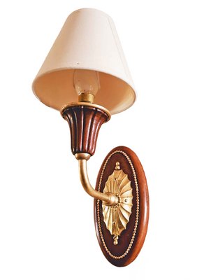 Art Deco Sconces in Mahogany & Gilt Bronze by Paul Follot, 1920s, Set of 2-AWH-1746973