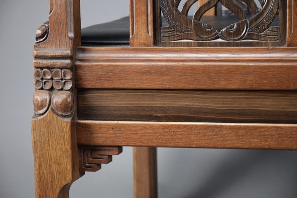 Art Deco Sculptural Wooden Armchair, 1928-IEI-1729573