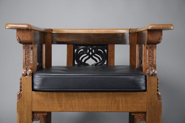 Art Deco Sculptural Wooden Armchair, 1928-IEI-1729573