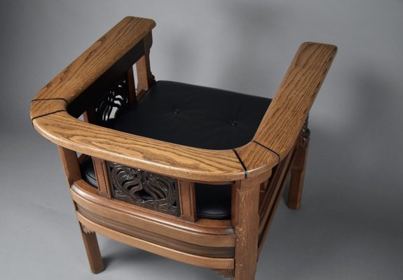 Art Deco Sculptural Wooden Armchair, 1928-IEI-1729573