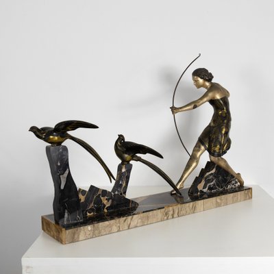 Art Deco Sculpture in Marble and Bronze from Uriano, France-SXX-1355113