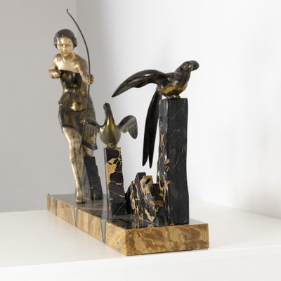 Art Deco Sculpture in Marble and Bronze from Uriano, France-SXX-1355113