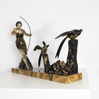 Art Deco Sculpture in Marble and Bronze from Uriano, France-SXX-1355113