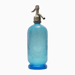 Art Deco Selzer Blue Soda Syphon by E. Kiehl Strassbourg Neudorf-RST-1320555