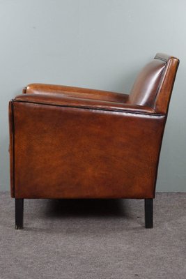 Art Deco Sheep Leather Armchair-HPP-1783169