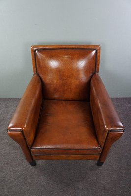 Art Deco Sheep Leather Armchair-HPP-1783169