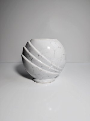 Art Deco Shell Vase in Foam Glaze Ceramic, 1980s-VTK-2028997