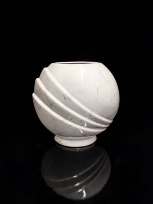 Art Deco Shell Vase in Foam Glaze Ceramic, 1980s-VTK-2028997