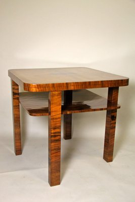 Art Deco Shellac Polished Nutwood Coffee Table, Austria, 1920s-TQA-1322264