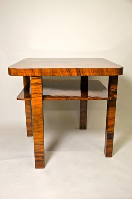 Art Deco Shellac Polished Nutwood Coffee Table, Austria, 1920s-TQA-1322264