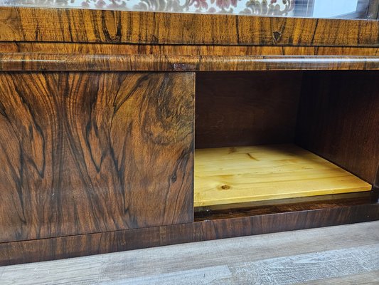 Art Deco Showcase in Walnut Root with Lateral Doors and Shelves, 1940-ZUW-1815375