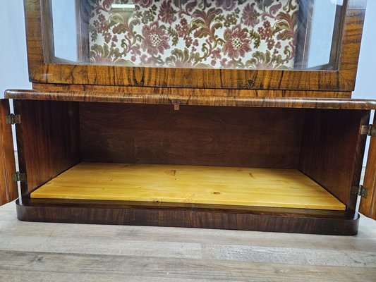 Art Deco Showcase in Walnut Root with Lateral Doors and Shelves, 1940-ZUW-1815375