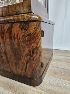 Art Deco Showcase in Walnut Root with Lateral Doors and Shelves, 1940-ZUW-1815375