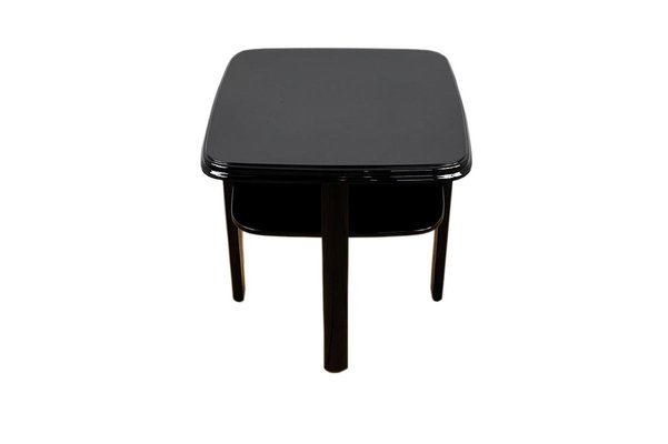 Art Deco Side Table in High Gloss Black Lacquer, 1940s, Germany-VMP-1087825