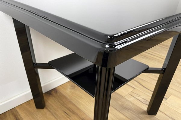 Art Deco Side Table in High Gloss Black Lacquer, 1940s, Germany-VMP-1087824