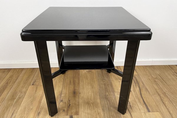 Art Deco Side Table in High Gloss Black Lacquer, 1940s, Germany-VMP-1087824