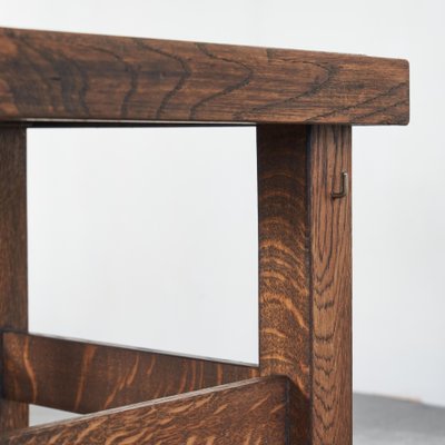 Art Deco Side Table in Oak and Travertine, 1930s-LPQ-1798580