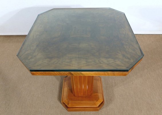 Art Deco Side Table in Walnut and Cherry, 1930s-RVK-1317764