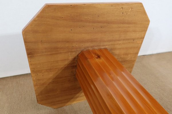 Art Deco Side Table in Walnut and Cherry, 1930s-RVK-1317764