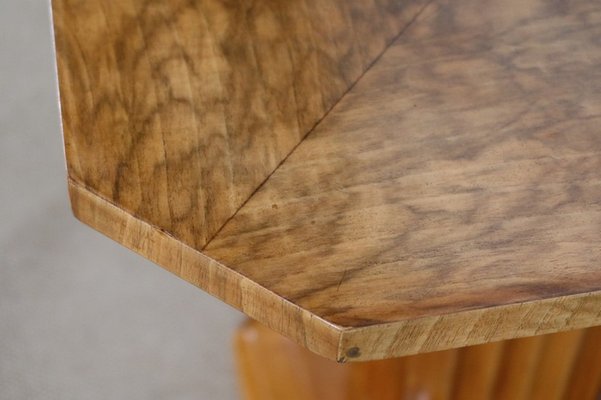 Art Deco Side Table in Walnut and Cherry, 1930s-RVK-1317764