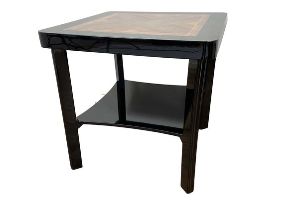 Art Deco Side Table with Walnut and Black Piano Lacquer-VMP-1291577