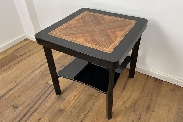 Art Deco Side Table with Walnut and Black Piano Lacquer-VMP-1291577