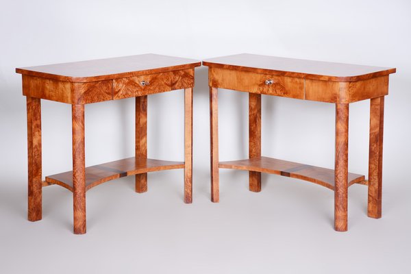 Art Deco Side Tables in Elm, Former Czechoslovakia, 1920s, Set of 2-WHY-1768681