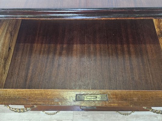 Art Deco Sideboard in Mahogany Root with Drawers and Worked Glass Door, 1950-ZUW-2035912