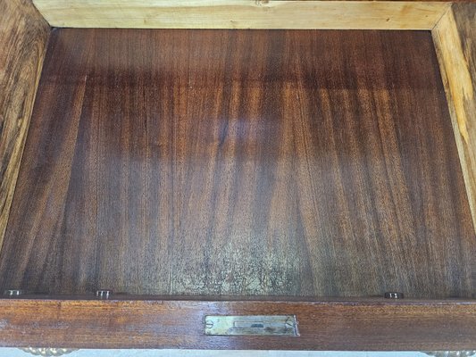 Art Deco Sideboard in Mahogany Root with Drawers and Worked Glass Door, 1950-ZUW-2035912