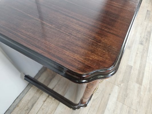 Art Deco Sideboard in Mahogany Root with Drawers and Worked Glass Door, 1950-ZUW-2035912