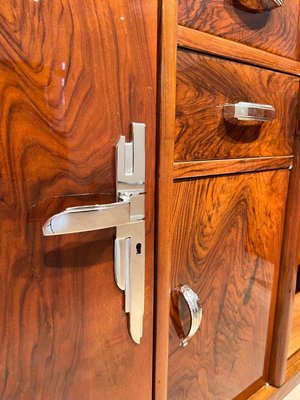 Art Deco Sideboard in Walnut, Lacquer & Nickel, France, 1930s-NNB-1720211