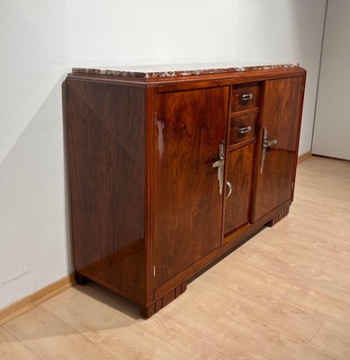 Art Deco Sideboard in Walnut, Lacquer & Nickel, France, 1930s-NNB-1720211