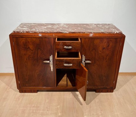 Art Deco Sideboard in Walnut, Lacquer & Nickel, France, 1930s-NNB-1720211